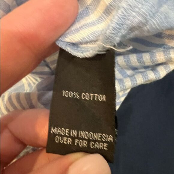 BCX Blue and White Off the Shoulder Striped Boho Blouse Size L - Picture 4 of 7